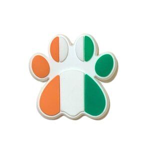 Dog Paw Print Ireland Irish Flag Green White Orange Croc Shoe Charm Jibbitz